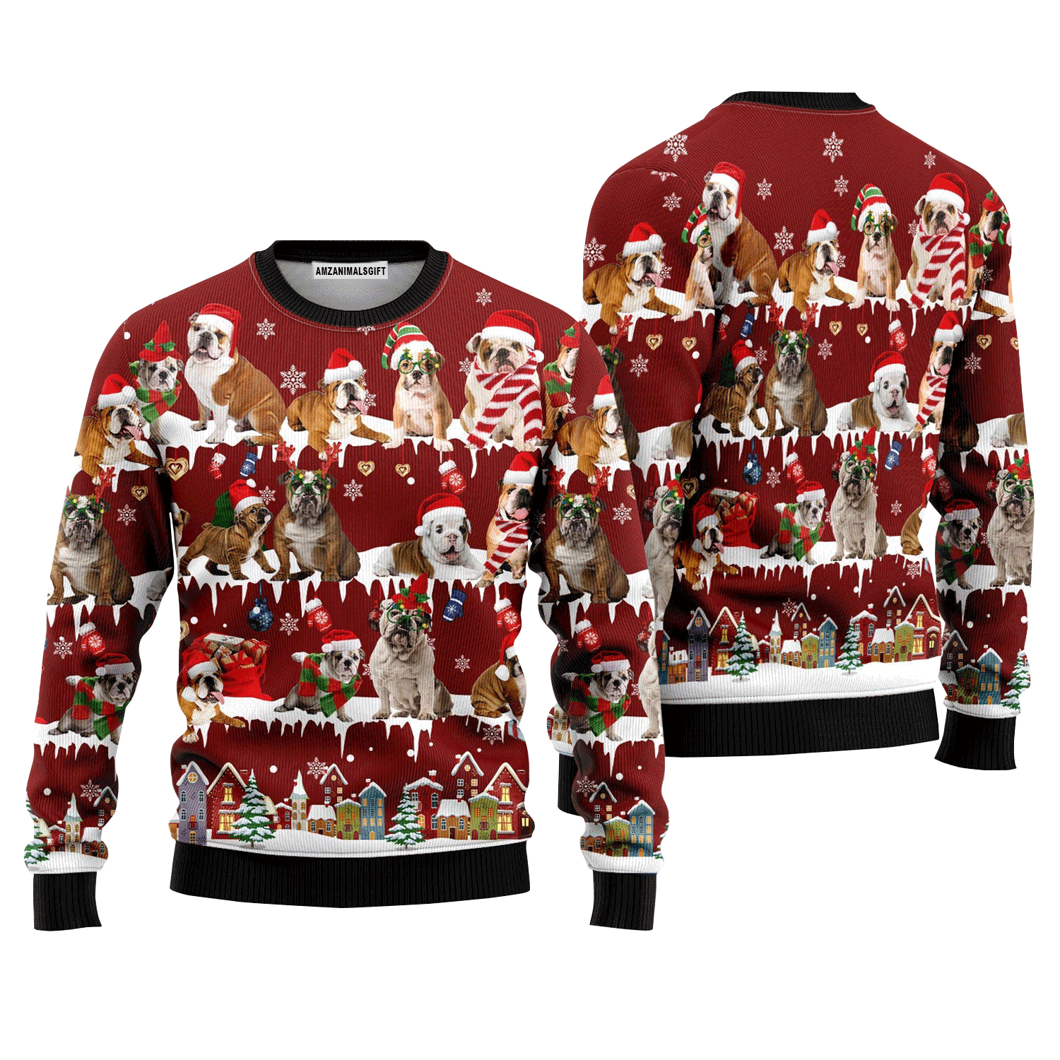 Enghlish Bulldog Merry Christmas Sweater, Ugly Sweater For Men & Women, Perfect Outfit For Christmas New Year Autumn Winter