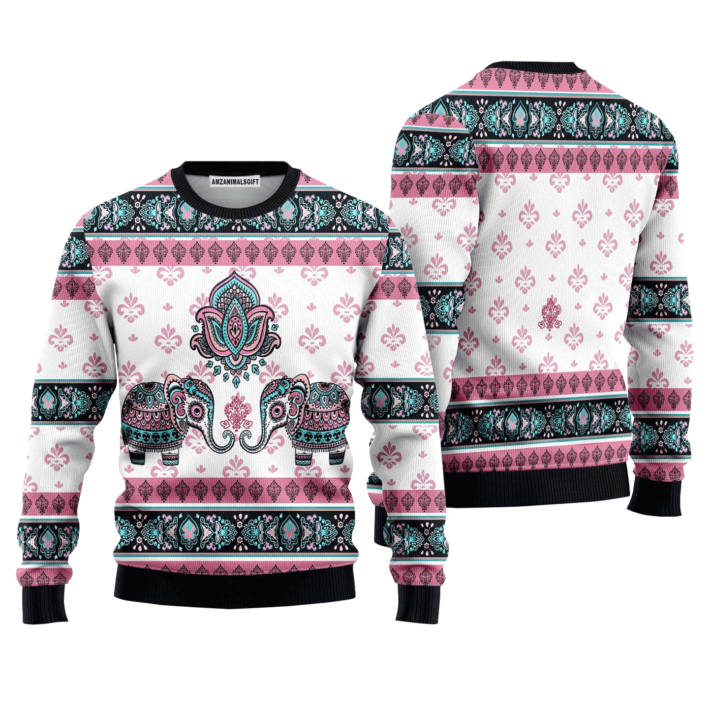 Mandala Elephant Sweater, Ugly Sweater For Men & Women, Perfect Outfit For Christmas New Year Autumn Winter