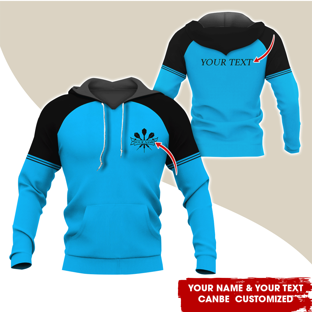 Customized Name & Text Darts Premium Hoodie, Happy With Darts Hoodie, Perfect Gift For Darts Lovers, Darts Player