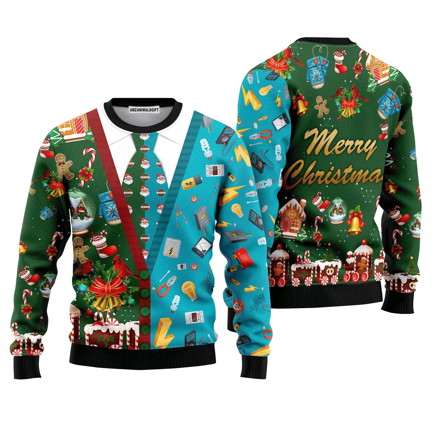 Electrician Sweater Christmas Pattern, Ugly Sweater For Men & Women, Perfect Outfit For Christmas New Year Autumn Winter
