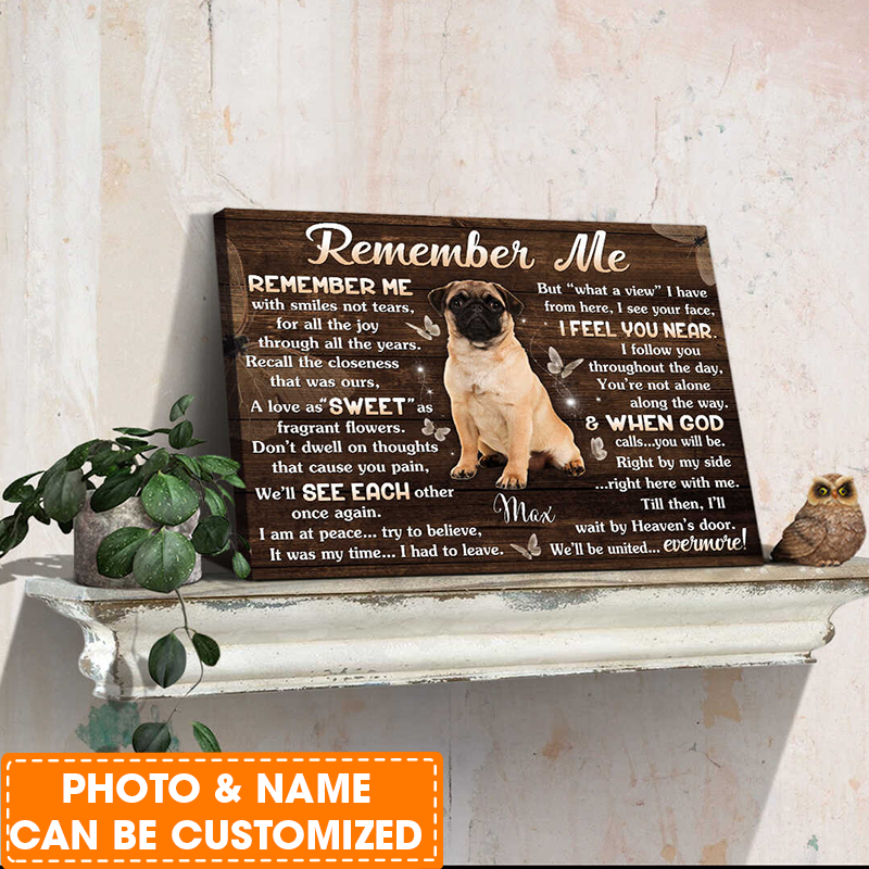Personalized Dog Landscape Canvas, Remember Canvas, Memorial Gifts Sayings For Loss Of Pet Dog Canvas, Perfect Gift For Dog Lovers, Friends, Family