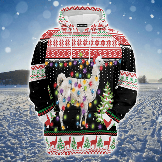 Llama Premium Christmas Hoodie, Llama Hit That Christmas Unisex Hoodie For Men & Women - Perfect Gift For Christmas, Friends, Family