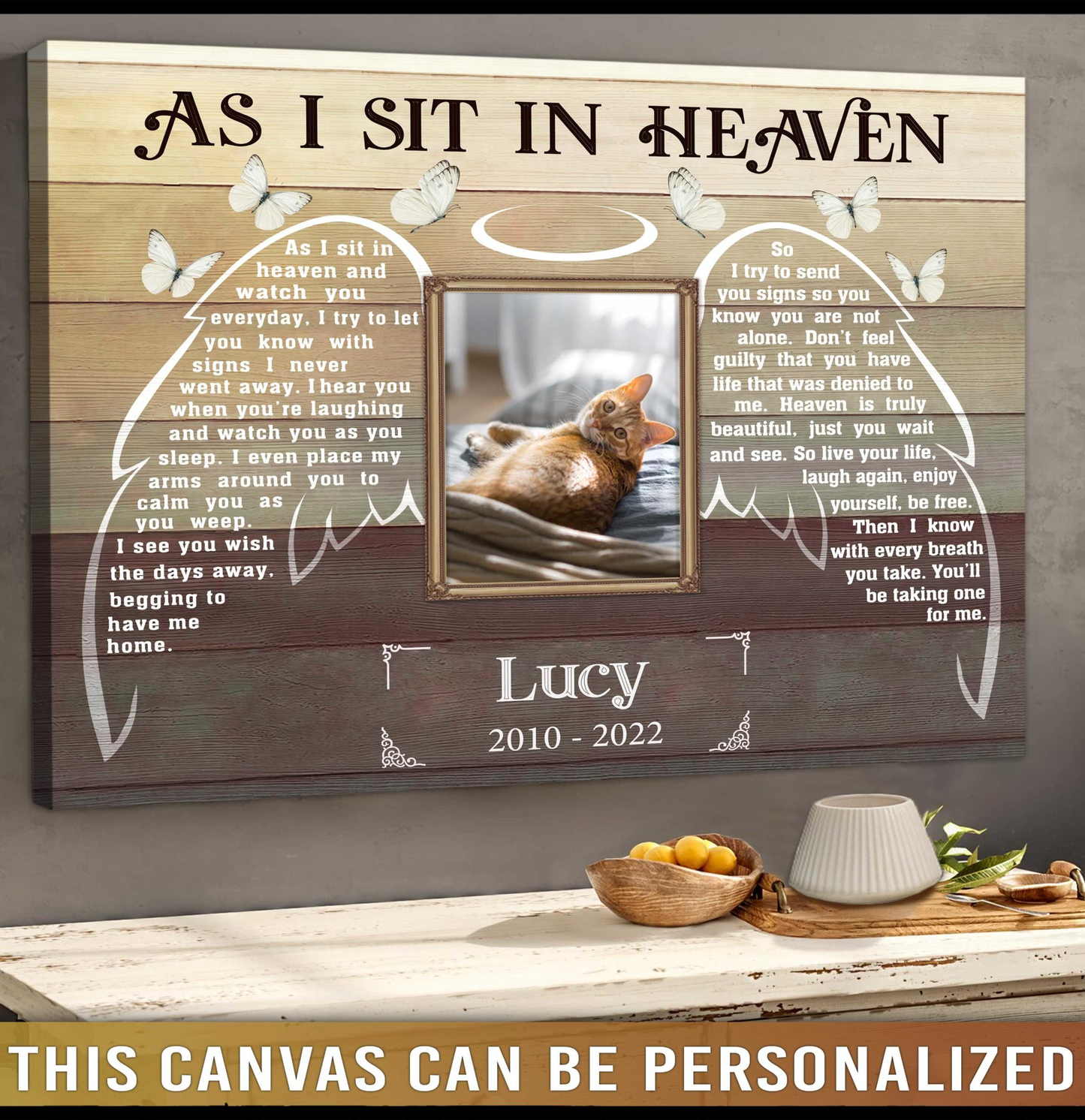 Personalized Dog Landscape Canvas, As I Sit In Heaven Canvas, Custom Photo & Name Dog Canvas, Perfect Gift For Dog Lovers, Friends, Family