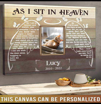 Personalized Dog Landscape Canvas, As I Sit In Heaven Canvas, Custom Photo & Name Dog Canvas, Perfect Gift For Dog Lovers, Friends, Family