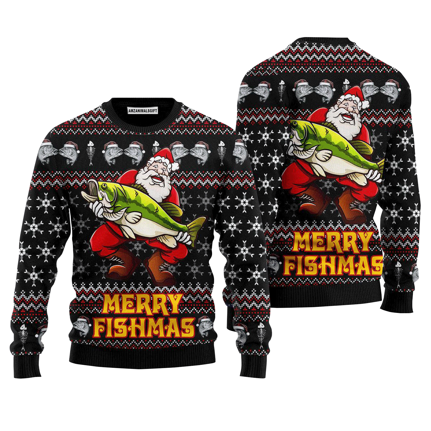 Merry Fishmas Santa Loves Fishing Sweater, Ugly Sweater For Men & Women, Perfect Outfit For Christmas New Year Autumn Winter
