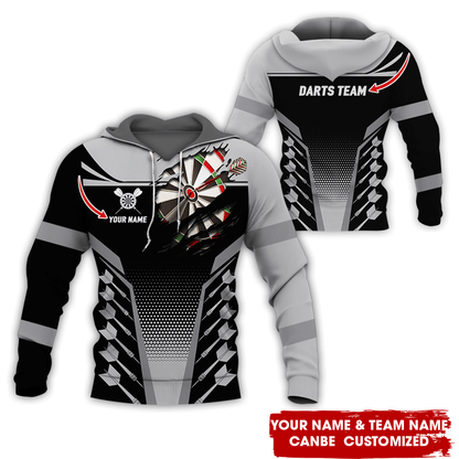 Customized Name & Team Name Darts Premium Hoodie, Personalized Hoodie For Darts Player, Perfect Gift For Darts Lovers, Friend, Family