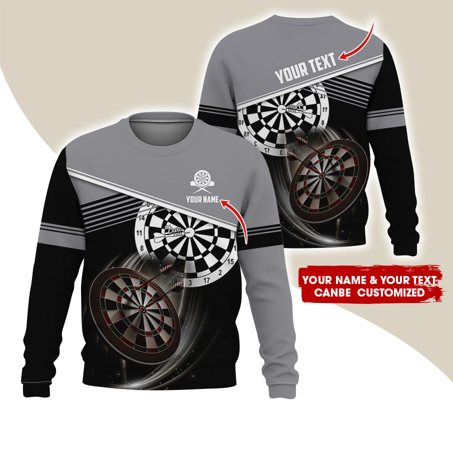 Customized Name & Text Darts Sweatshirt, Personalized Darts Team Uniforms Sweatshirt For Men & Women - Gift For Darts Lovers, Darts Players