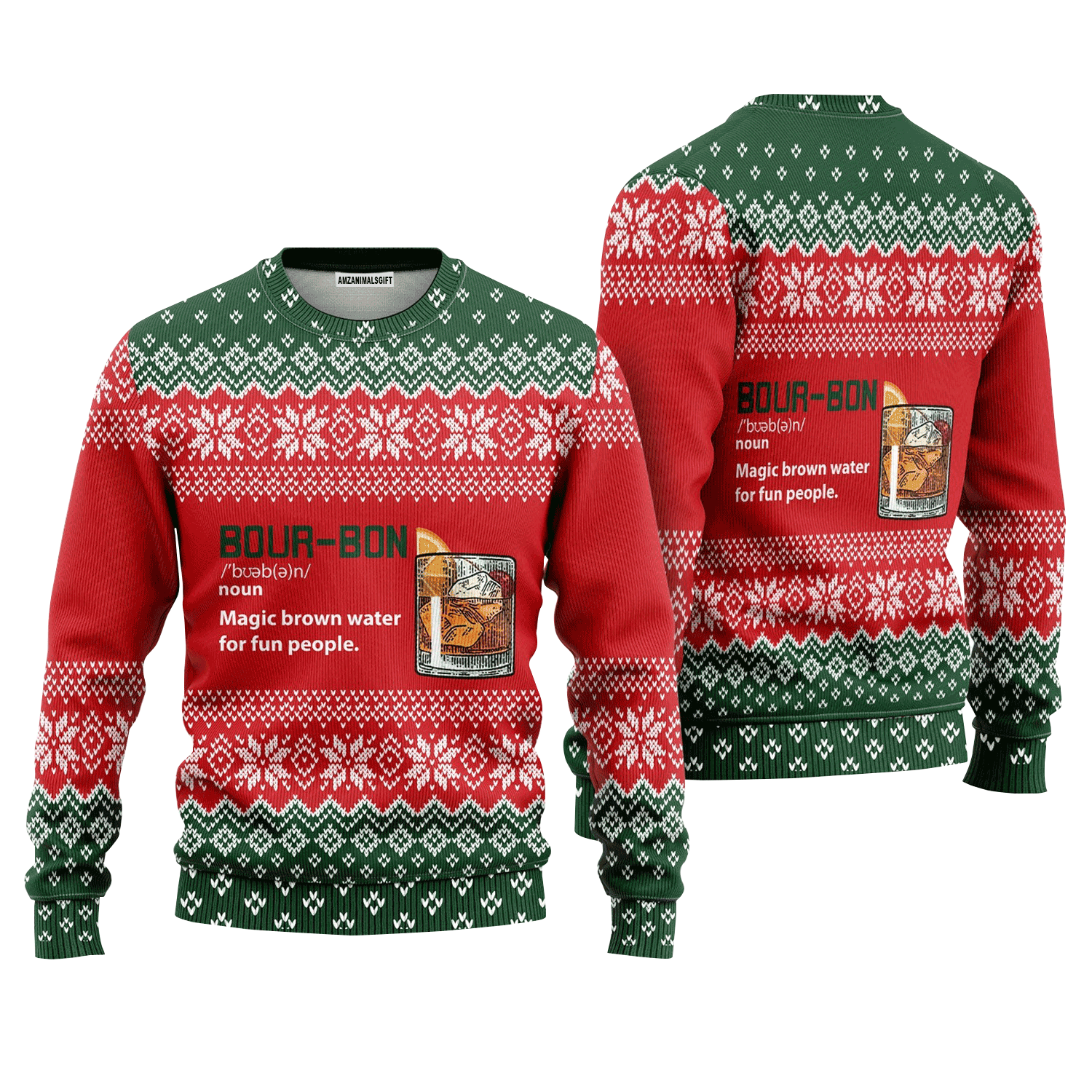 Bourbon Noun Christmas Sweater, Ugly Christmas Sweater For Men & Women, Perfect Outfit For Christmas New Year Autumn Winter