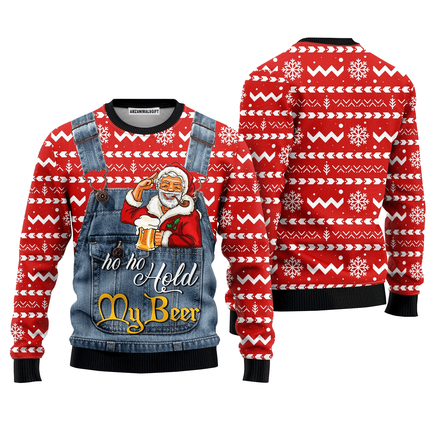 Ho Ho Hold My Beer Santa Christmas Sweater, Ugly Sweater For Men & Women, Perfect Outfit For Christmas New Year Autumn Winter