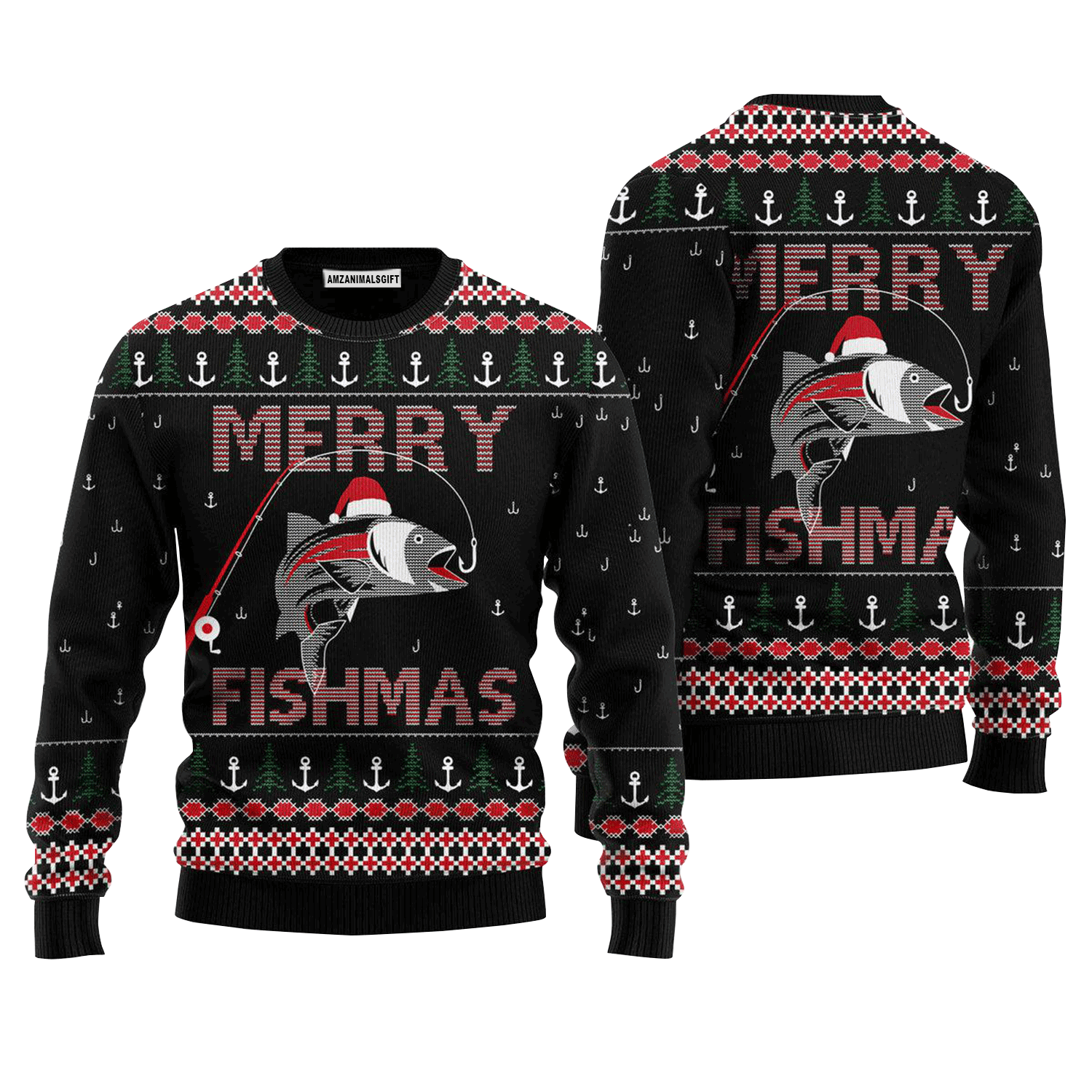 Merry Fishmas Sweater Christmas, Ugly Sweater For Men & Women, Perfect Outfit For Christmas New Year Autumn Winter