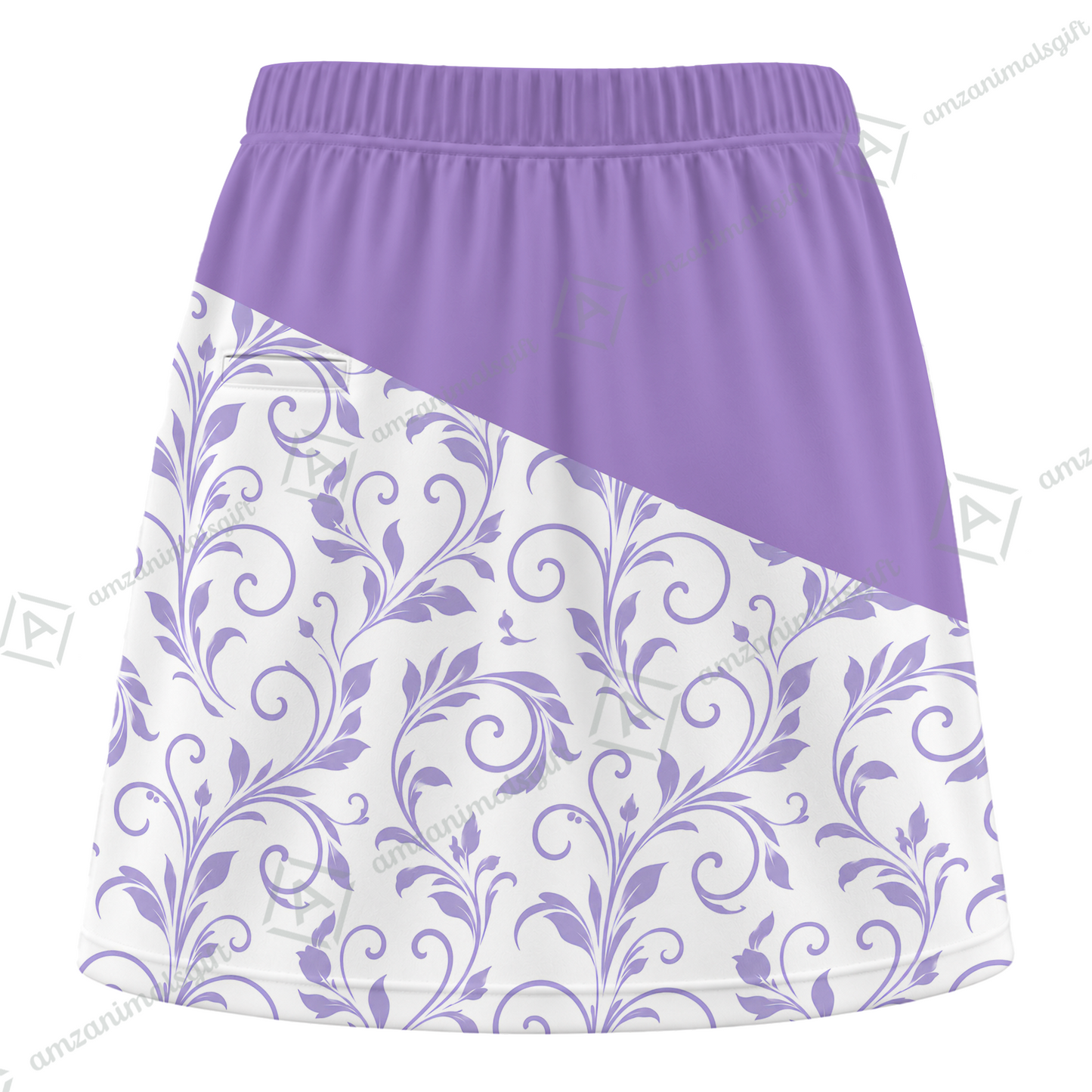 Customized Bowling Trouser Skirts With Shorts Underneath, Bowling Scroll Pattern Vector With Pockets