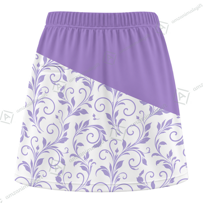 Customized Bowling Trouser Skirts With Shorts Underneath, Bowling Scroll Pattern Vector With Pockets
