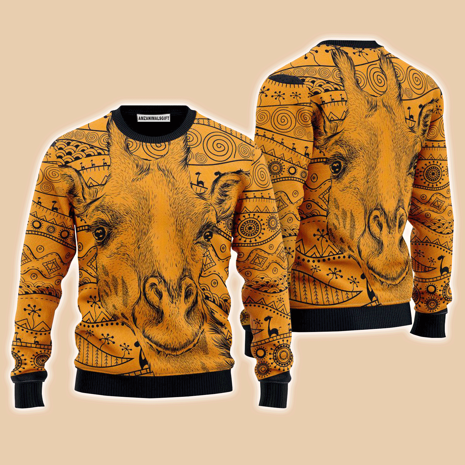 Giraffe African Sweater, Ugly Sweater For Men & Women, Perfect Outfit For Christmas New Year Autumn Winter