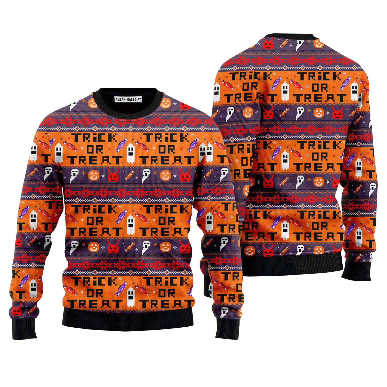 Halloween Trick Or Treat Sweater, Ugly Sweater For Men & Women, Perfect Outfit For Christmas New Year Autumn Winter