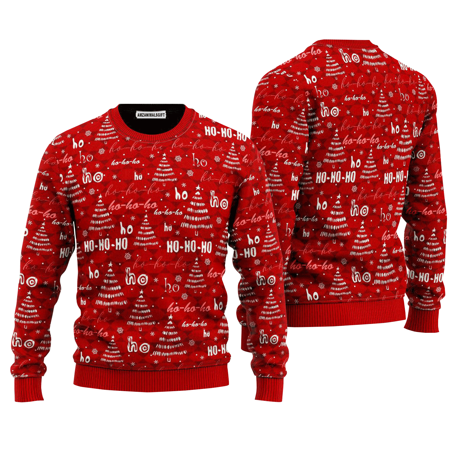 Christmas Tree Snowflakes Red Sweater, Ugly Sweater For Men & Women, Perfect Outfit For Christmas New Year Autumn Winter