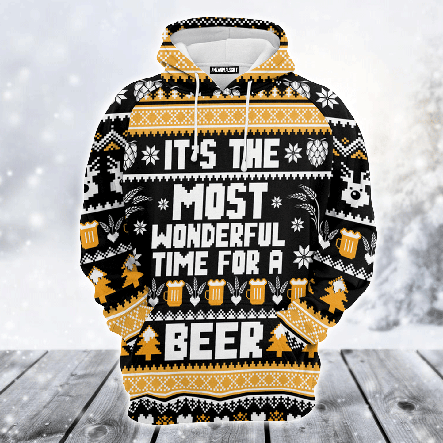 Beer Xmas Premium Christmas Hoodie, It's The Most Wonderful Time For a Beer Unisex Hoodie For Men & Women - Perfect Gift For Christmas, Beer Lovers