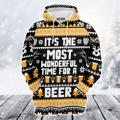 Beer Xmas Premium Christmas Hoodie, It's The Most Wonderful Time For a Beer Unisex Hoodie For Men & Women - Perfect Gift For Christmas, Beer Lovers