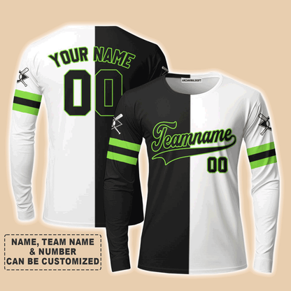 Customized Baseball Long Sleeve Shirt, Canada Baseball Logo Black White Custom Long Sleeve Shirt - Perfect Long Sleeve Shirt For Men & Woman, Baseball Lovers