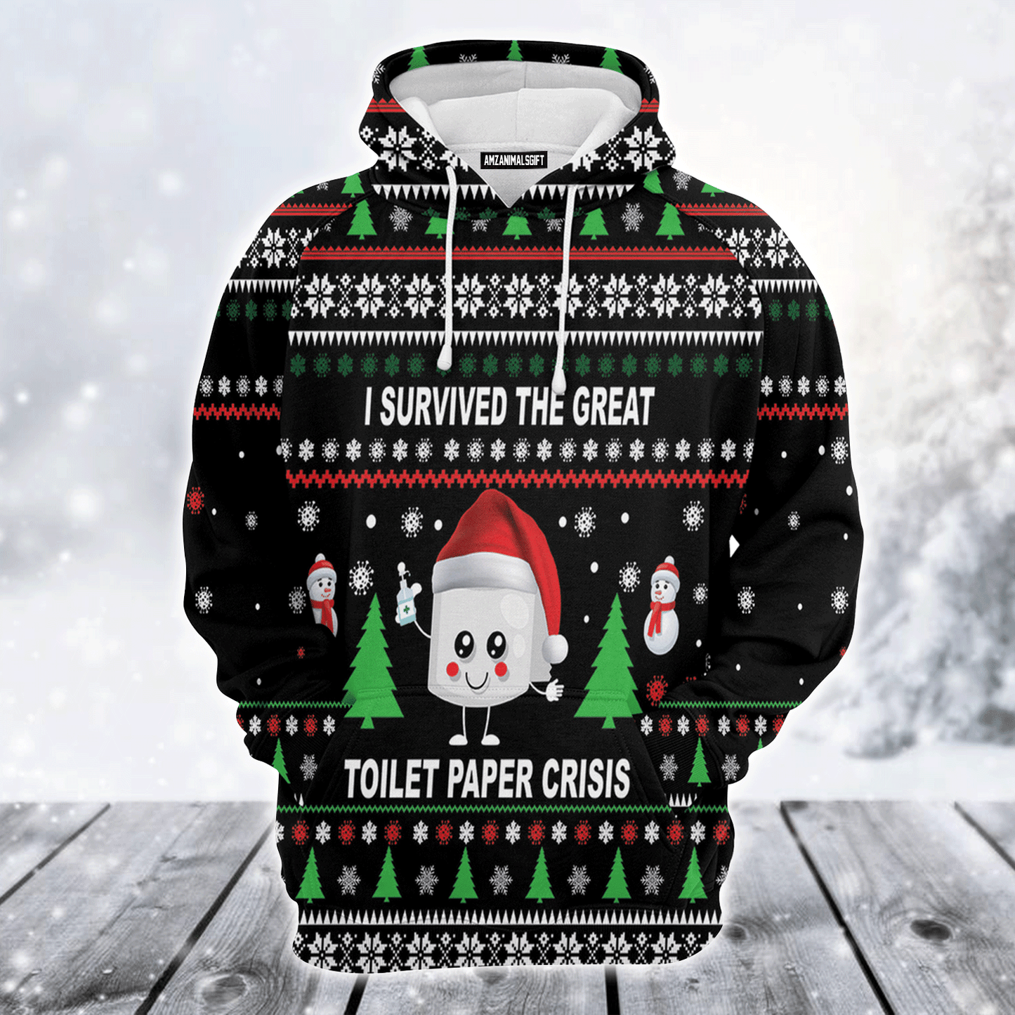 Snowmies Premium Christmas Hoodie, I Survived The Great Toilet Paper Crisis Unisex Hoodie For Men & Women - Perfect Gift For Christmas, Family