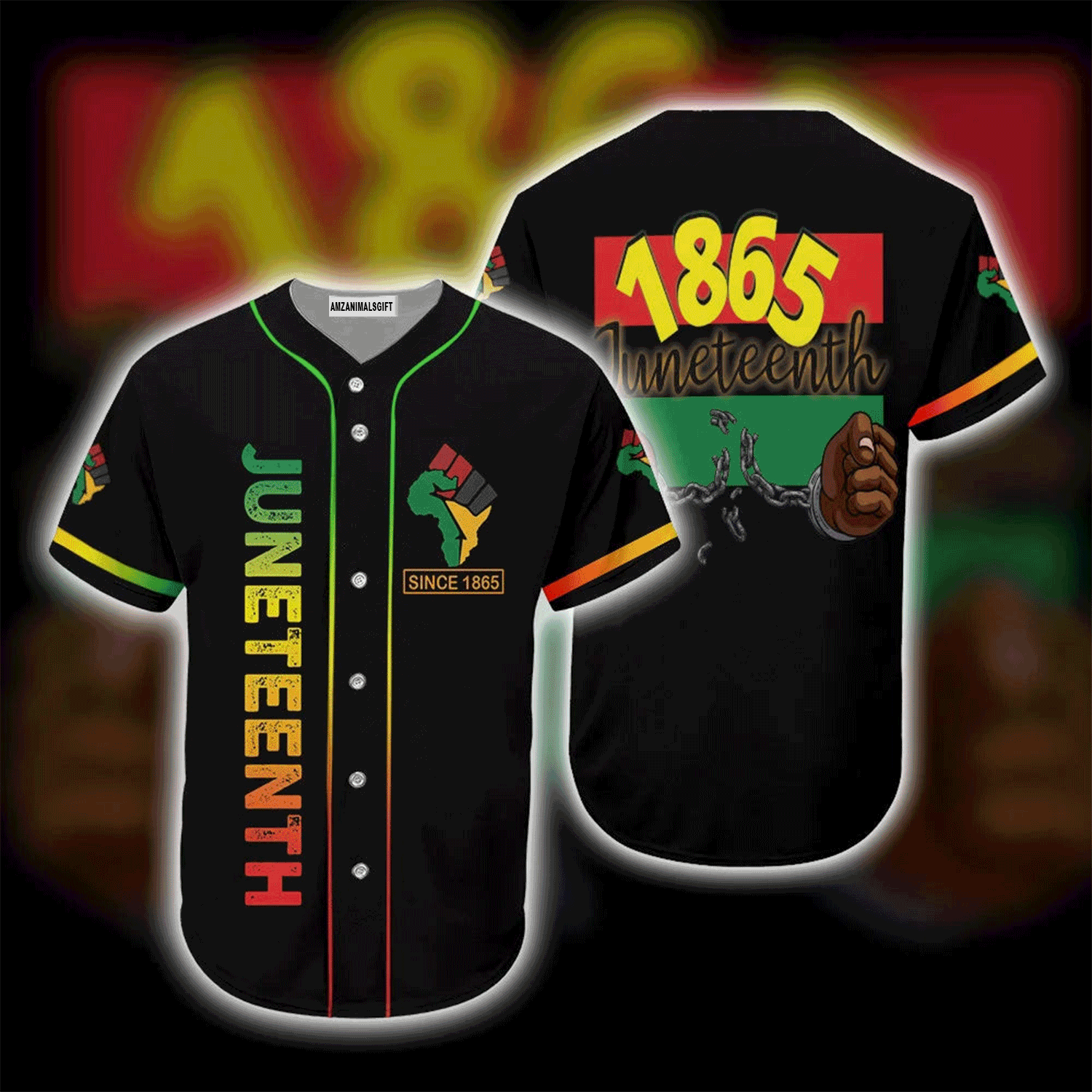 Juneteenth Baseball Jersey Shirt - 1865 Juneteenth Black Pride Baseball Jersey Shirt For Men & Women, Perfect Gift For Juneteenth