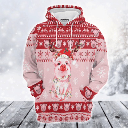 Lovely Pig Premium Christmas Hoodie, Lovely Pig Christmas Unisex Hoodie For Men & Women - Perfect Gift For Christmas, Family, Pig Lover