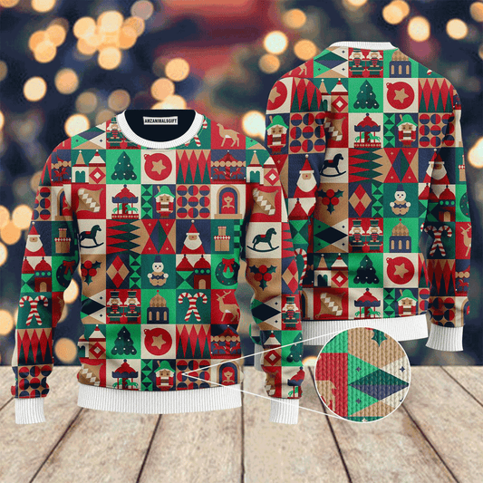 Fancy Xmas Holiday Pattern Sweater, Ugly Sweater For Men & Women, Perfect Outfit For Christmas New Year Autumn Winter