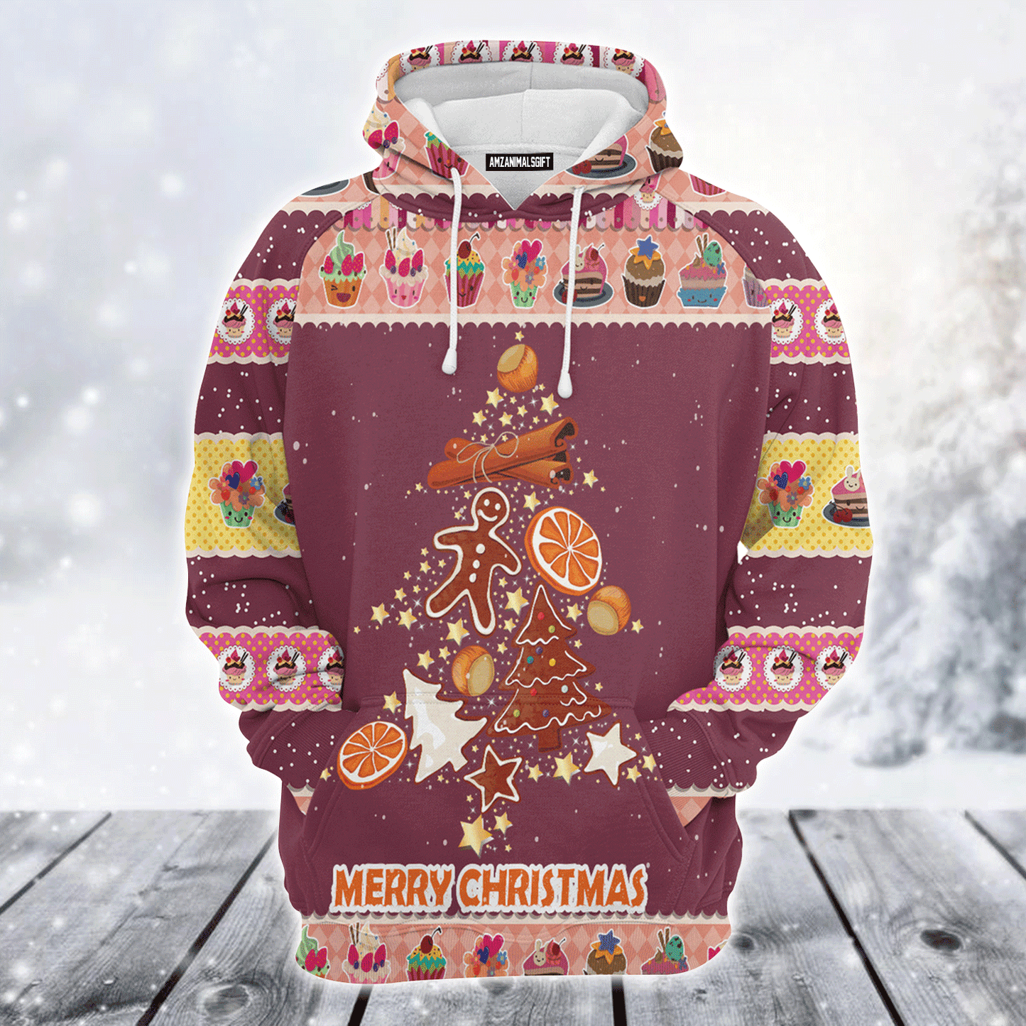 Gingerbread Premium Christmas Hoodie, Gingerbread Christmas Tree Christmas Unisex Hoodie For Men & Women - Perfect Gift For Christmas, Family