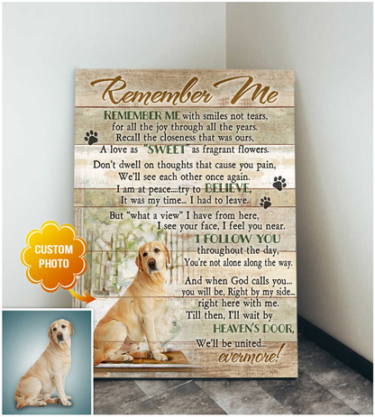 Personalized Dog Landscape Canvas, Custom Photo Dog Remember me Wall Art Canvas, Perfect Gift For Dog Lovers, Friends, Family