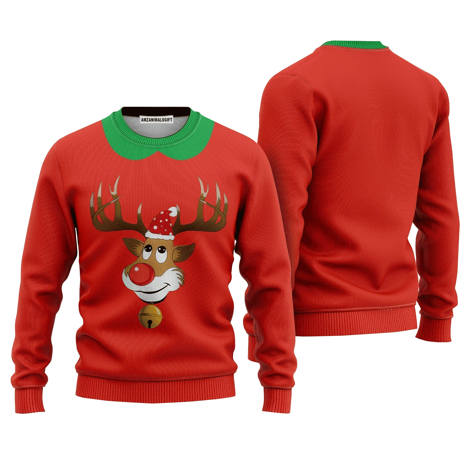 Cartoon ReinDeer Sweater Merry Christmas, Ugly Sweater For Men & Women, Perfect Outfit For Christmas New Year Autumn Winter