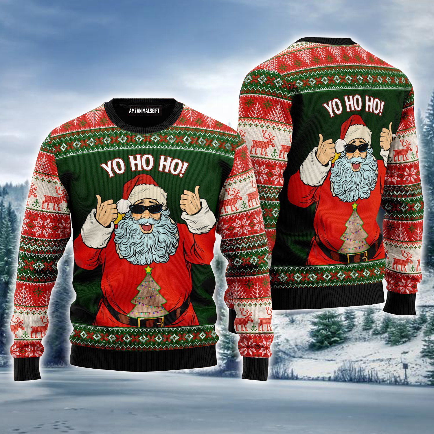 Santa Claus Ugly Sweater, Funny Santa Yo Ho Ho Ugly Sweater For Men & Women, Perfect Gift For Christmas, Friends, Family