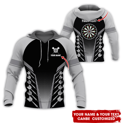 Customized Name Darts Premium Hoodie, Darts & Dartboards Pattern Love Darts Hoodie - Gift For Darts Lovers, Friend, Family