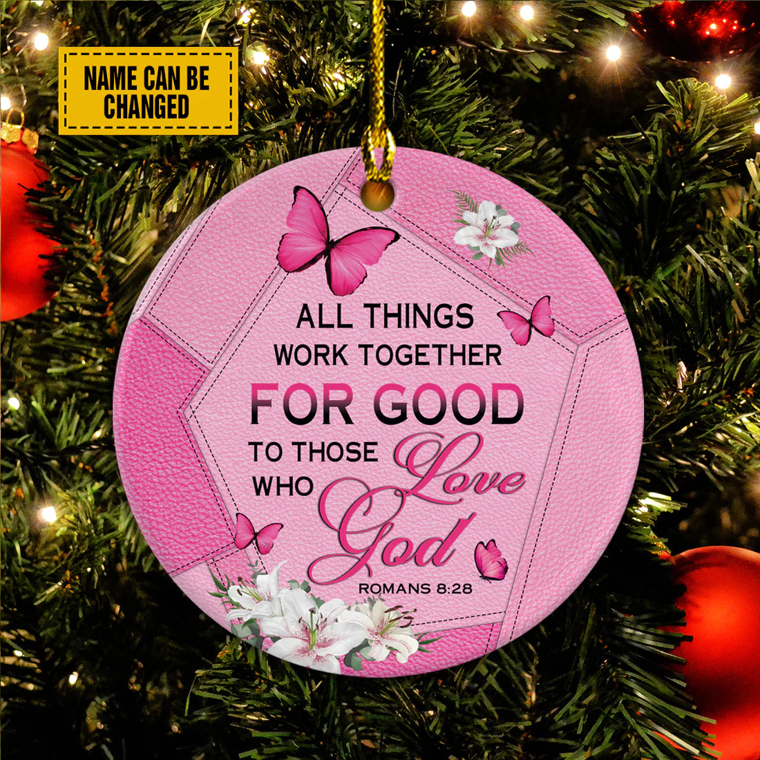 All Things Work Together For Good To Those Who Love God Jesus Circle Ceramic Ornament - Gift For Jesus Lovers, God Faith Believers, God Lovers