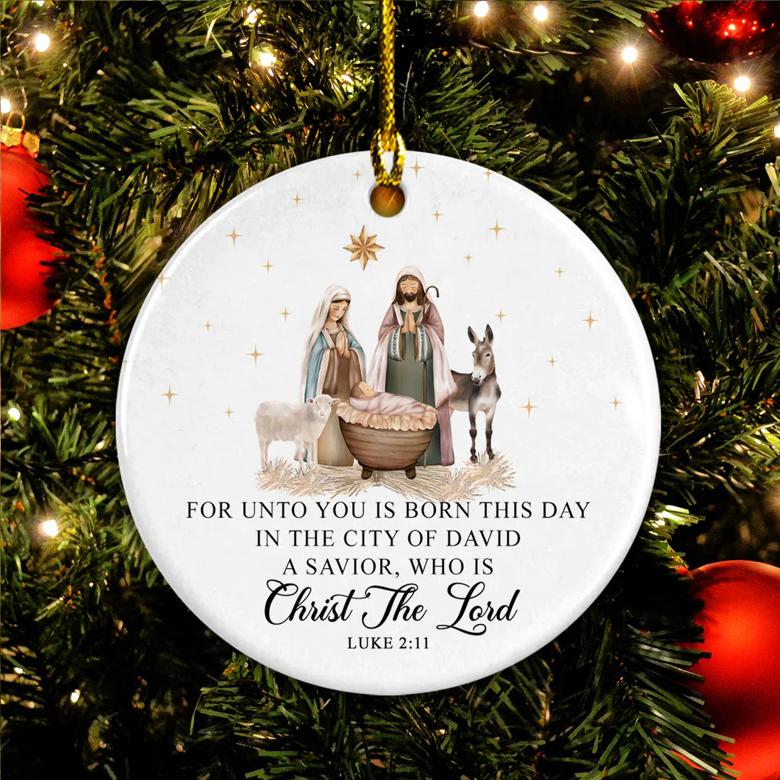 Jesus Circle Ceramic Ornament, Christ The Lord - Gift For Jesus Lovers, God Faith Believers, God Lovers, Christian Gifts, Christmas Decor