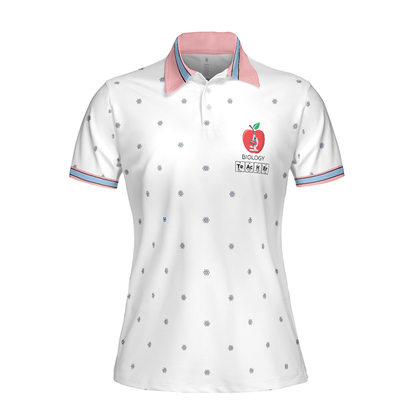 Biology Teacher Women Polo Shirt, I Love Biology Short  Women Polo Shirt - Best Gift For Biology Teachers, Family, Friends