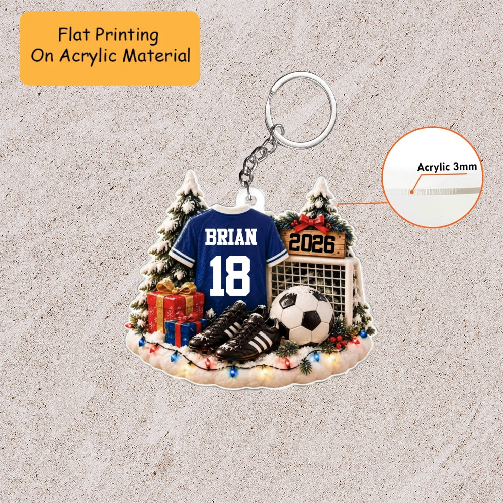 Personalized Soccer Christmas Ornament, Soccer Things Christmas, Custom Ornament Christmas Gift, Keychain Soccer, Car Ornament Soccer