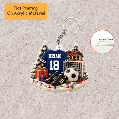 Personalized Soccer Christmas Ornament, Soccer Things Christmas, Custom Ornament Christmas Gift, Keychain Soccer, Car Ornament Soccer