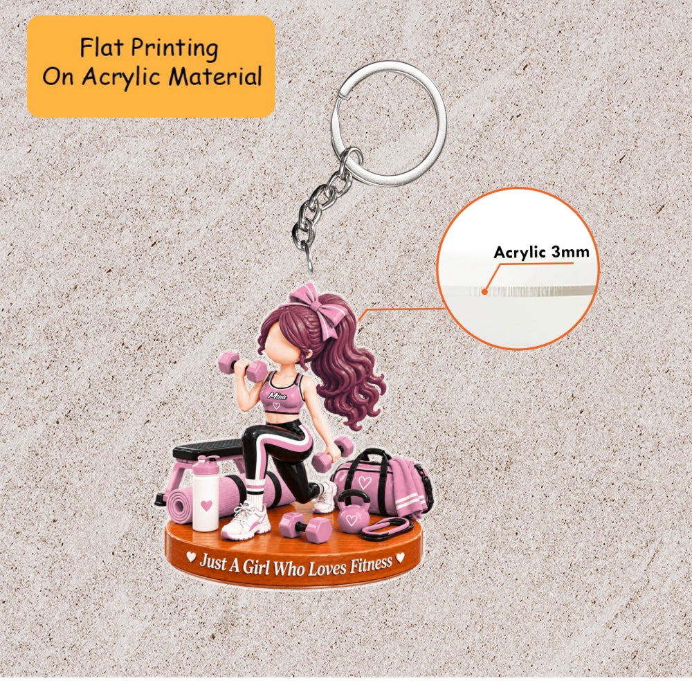 Personalized Fitness Christmas Flat Printed Acrylic Ornament, Lunge Workout Setup, Custom Ornament Christmas Gift, Keychain Fitness, Car Ornament Fitness
