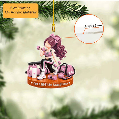 Personalized Fitness Christmas Flat Printed Acrylic Ornament, Lunge Workout Setup, Custom Ornament Christmas Gift, Keychain Fitness, Car Ornament Fitness