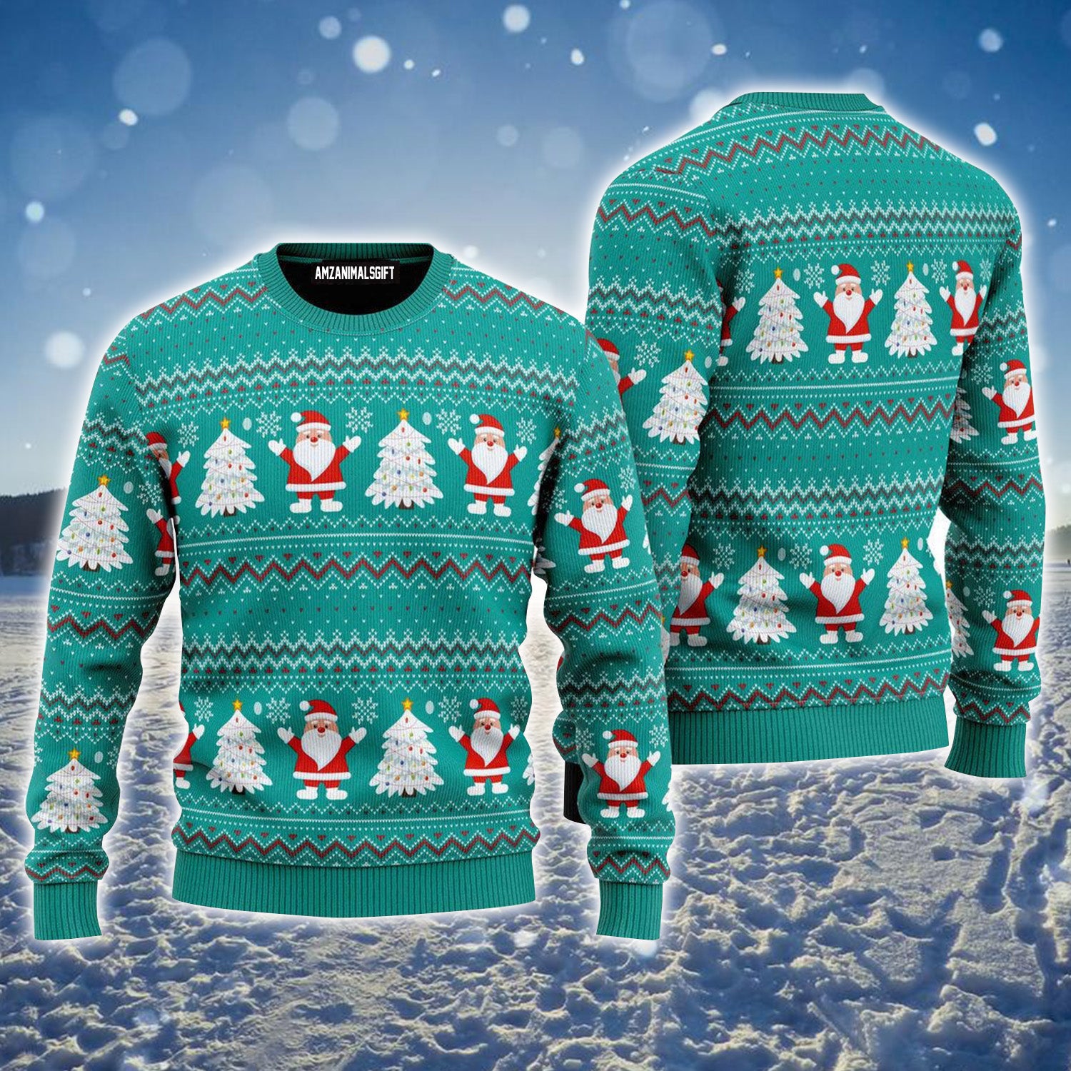 Santa Claus Joyful Holiday Ugly Sweater For Men & Women, Perfect Outfit For Christmas New Year Autumn Winter