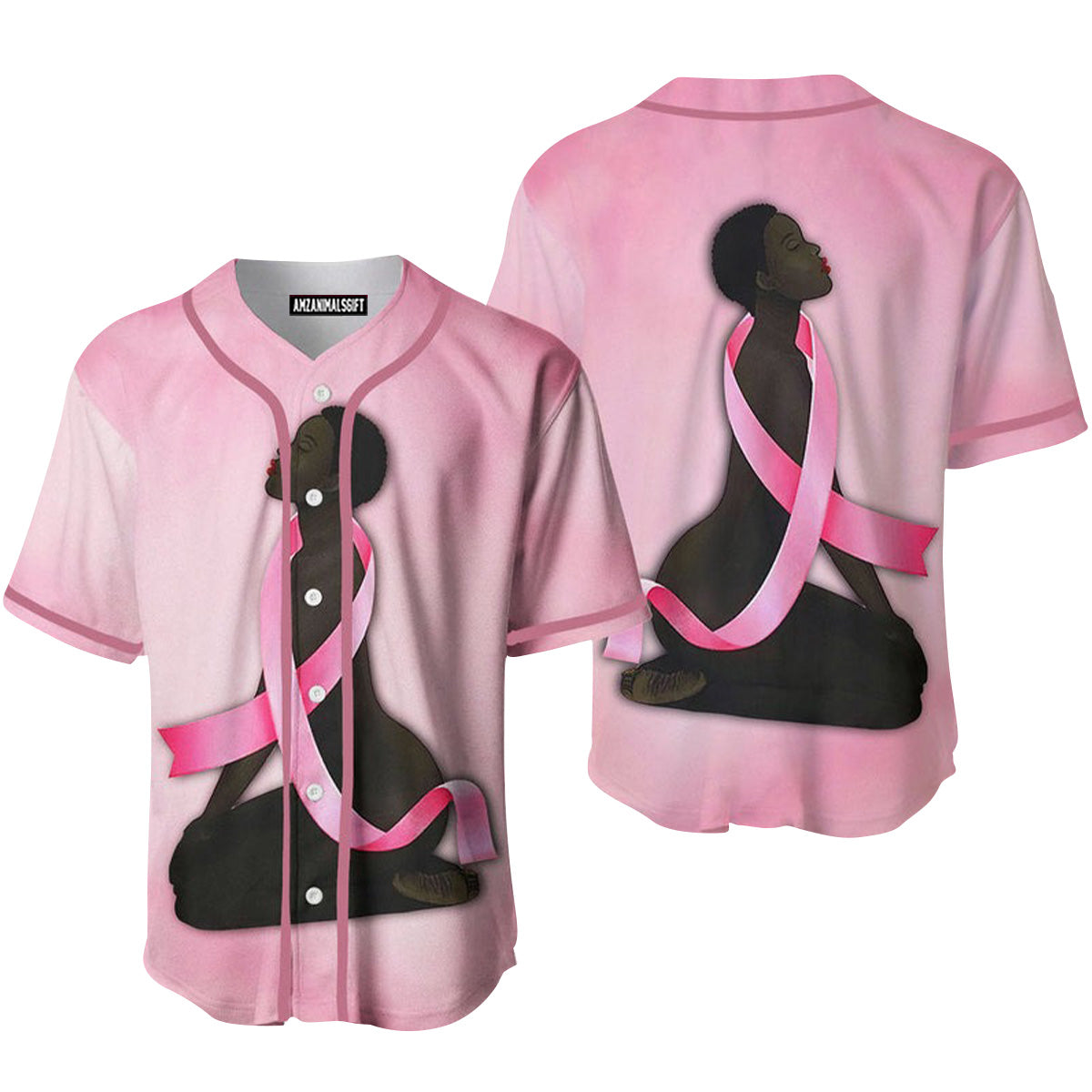African America Breast Cancer Awareness Baseball Jersey, Perfect Outfit For Men And Women On Breast Cancer Survivors Baseball Team Baseball Fans