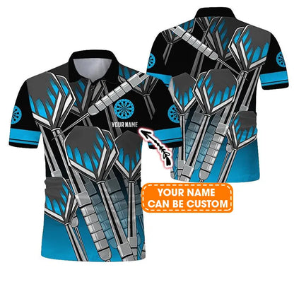 Customized Name Darts Polo Shirt, Personalized Name Darts And Target Uniforms Polo Shirt For Men - Perfect Gift For Darts Lovers, Darts Team Players
