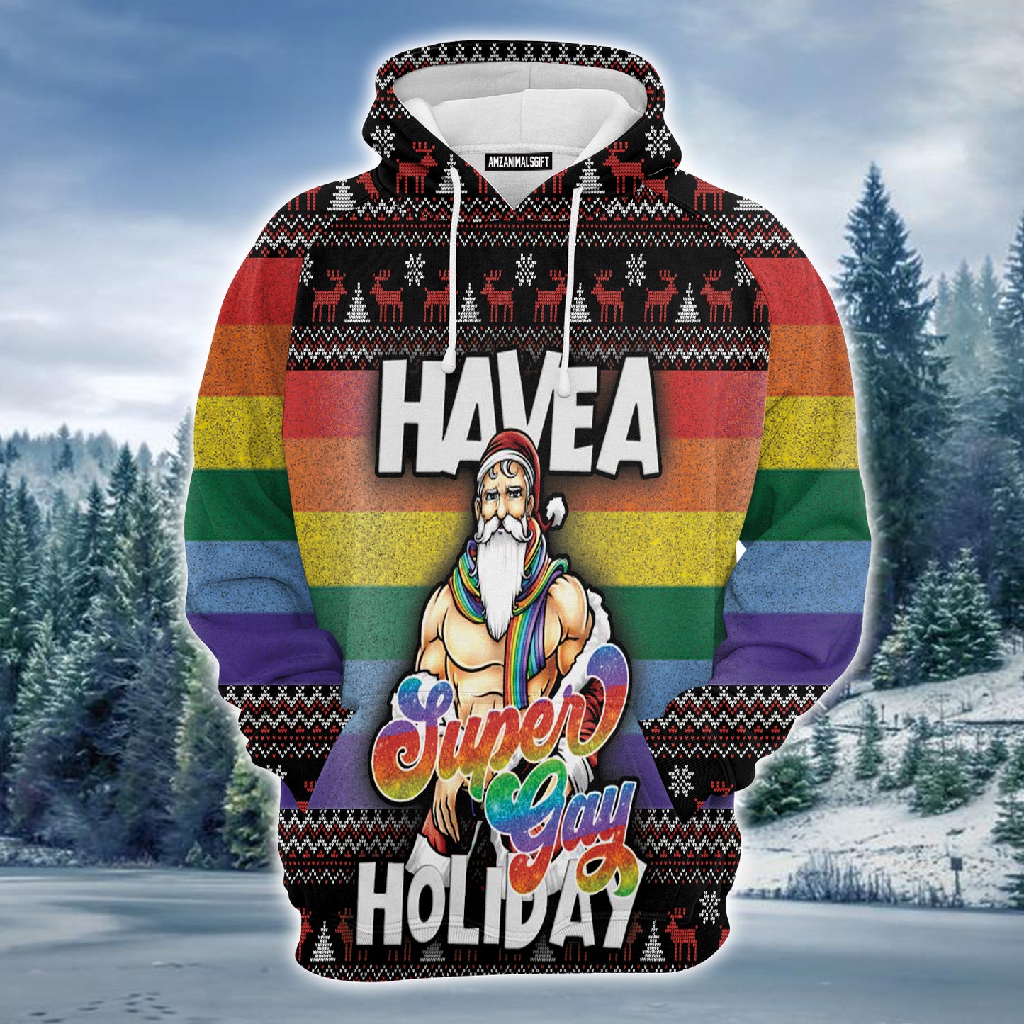 LGBT Premium Christmas Hoodie, Santa Have A Super Gay Holiday Unisex Hoodie For Men & Women - Perfect Gift For Christmas, Friends, LGBT