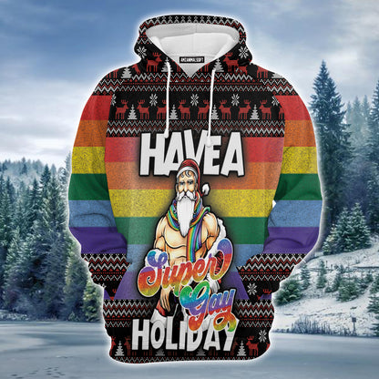 LGBT Premium Christmas Hoodie, Santa Have A Super Gay Holiday Unisex Hoodie For Men & Women - Perfect Gift For Christmas, Friends, LGBT