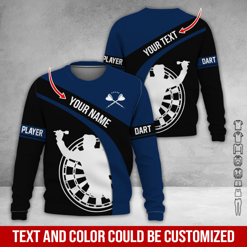 Customized Name & Text Darts Sweatshirt, Personalized Name Darts Player Sweatshirt For Men & Women - Gift For Darts Lovers, Darts Players