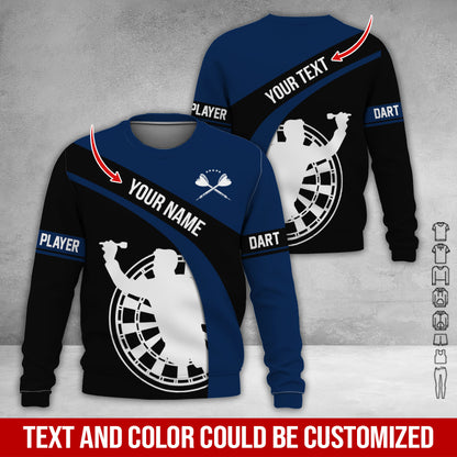 Customized Name & Text Darts Sweatshirt, Personalized Name Darts Player Sweatshirt For Men & Women - Gift For Darts Lovers, Darts Players