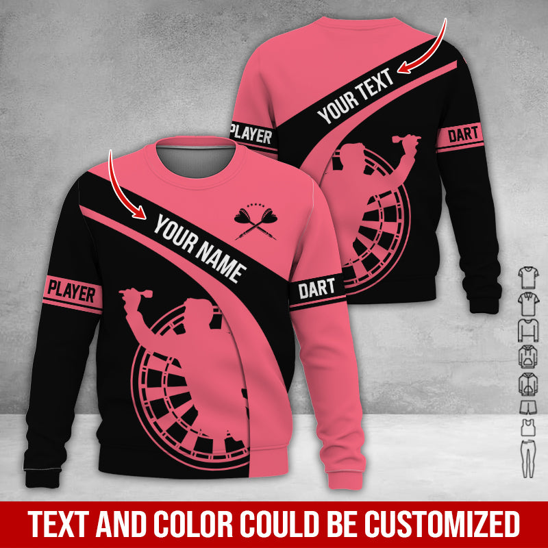Customized Name & Text Darts Sweatshirt, Personalized Name Darts Player Sweatshirt For Men & Women - Gift For Darts Lovers, Darts Players