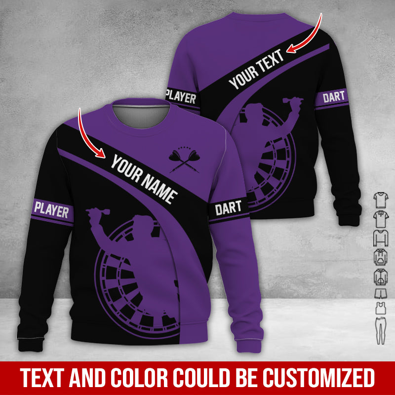 Customized Name & Text Darts Sweatshirt, Personalized Name Darts Player Sweatshirt For Men & Women - Gift For Darts Lovers, Darts Players