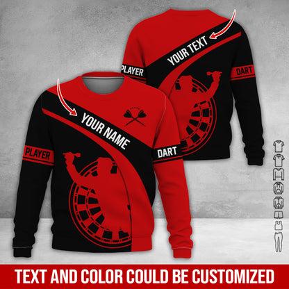 Customized Name & Text Darts Sweatshirt, Personalized Name Darts Player Sweatshirt For Men & Women - Gift For Darts Lovers, Darts Players
