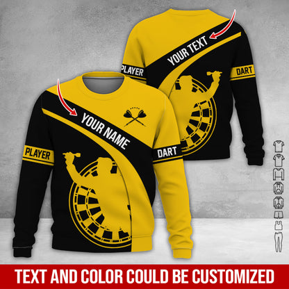 Customized Name & Text Darts Sweatshirt, Personalized Name Darts Player Sweatshirt For Men & Women - Gift For Darts Lovers, Darts Players