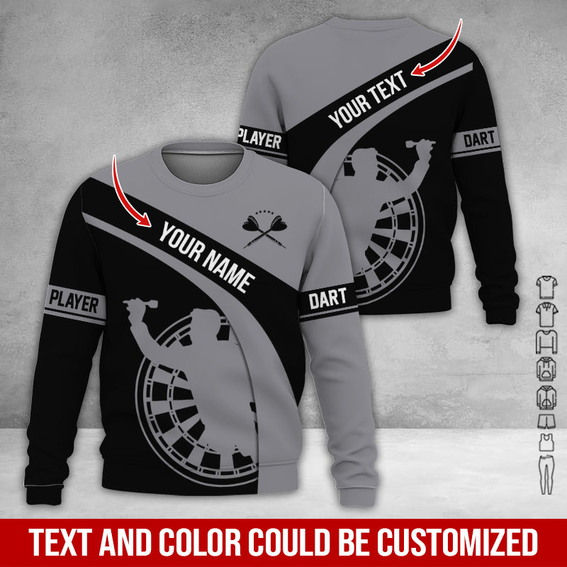 Customized Name & Text Darts Sweatshirt, Personalized Name Darts Player Sweatshirt For Men & Women - Gift For Darts Lovers, Darts Players